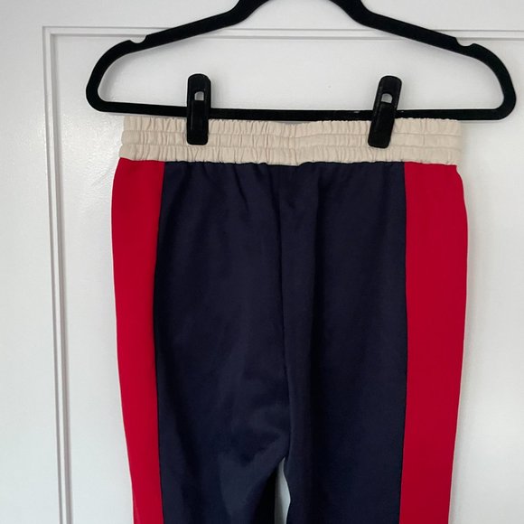 Gucci Navy Pull-on Track Pants Small Elastic Waist Drawstring Striped Joggers - Picture 9 of 13